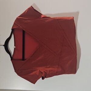 Athleta Rust V-Neck Blouse